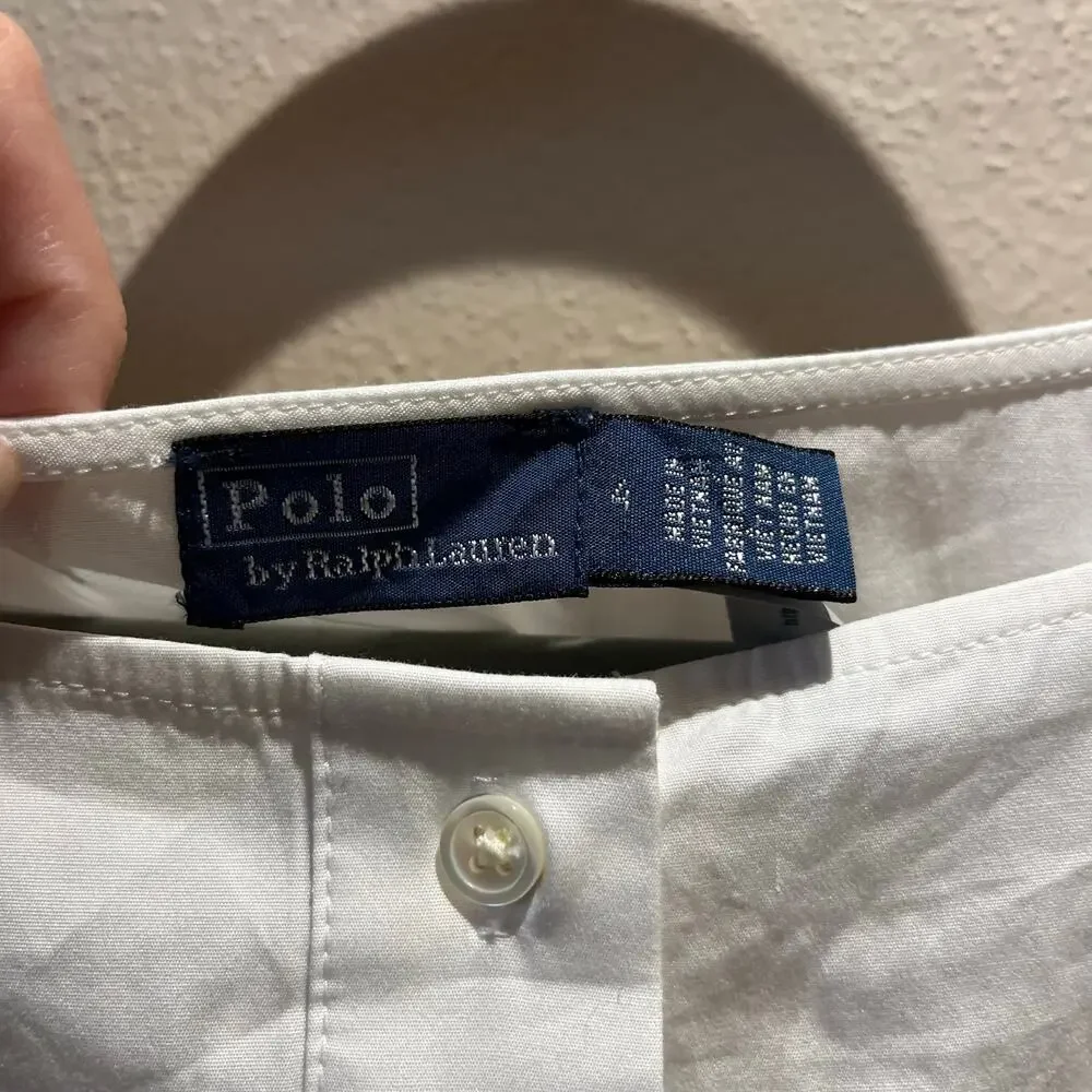 NEW Polo Ralph Lauren Paneled Cotton Midi Dress 4 Elegant Preppy Classic Casual